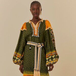 Farm Rio Green Creaton Dress NWT